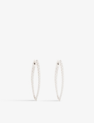 MELISSA KAYE: Cristina large 18ct white-gold and 2.1ct brilliant-cut diamond earrings