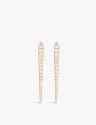 MELISSA KAYE: Lola Needle 18ct yellow-gold and 1.67ct brilliant-cut diamond earrings