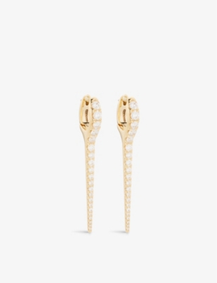 MELISSA KAYE: Lola Needle 18ct yellow-gold and 1.67ct brilliant-cut diamond earrings