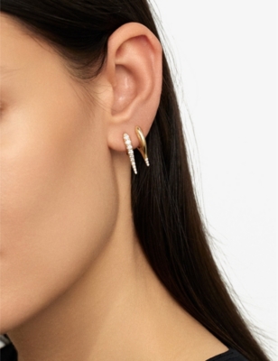 MELISSA KAYE: Lola Needle 18ct yellow-gold and 0.74ct brilliant-cut diamond earrings