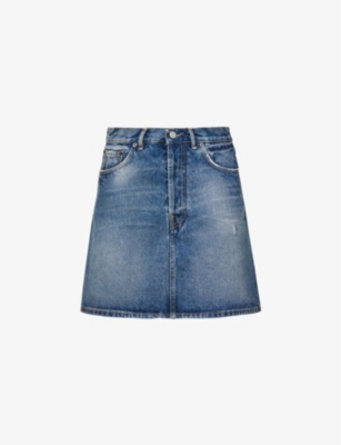 Acne Studios A-line Denim Skirt In Mid Blue
