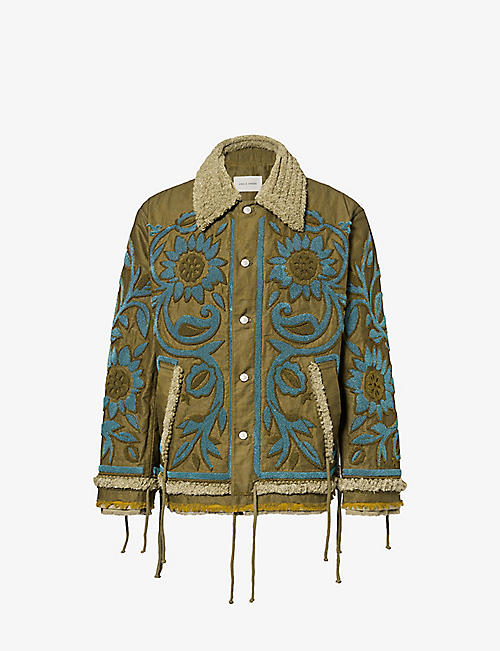 CRAIG GREEN: Floral-tapestry boxy-fit cotton jacket