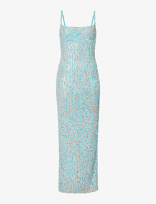 RACHEL GILBERT: Tilly embellished slim-fit woven gown
