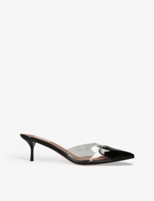 AZZEDINE ALAIA: Coeur 55 pointed-toe leather heeled mules
