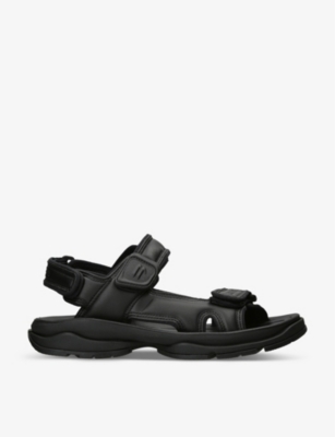 BALENCIAGA: Tourist logo-patch faux-leather sandals