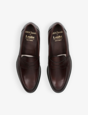 Shop Loake Men's Mid Brown Hornbeam Leather Loafers