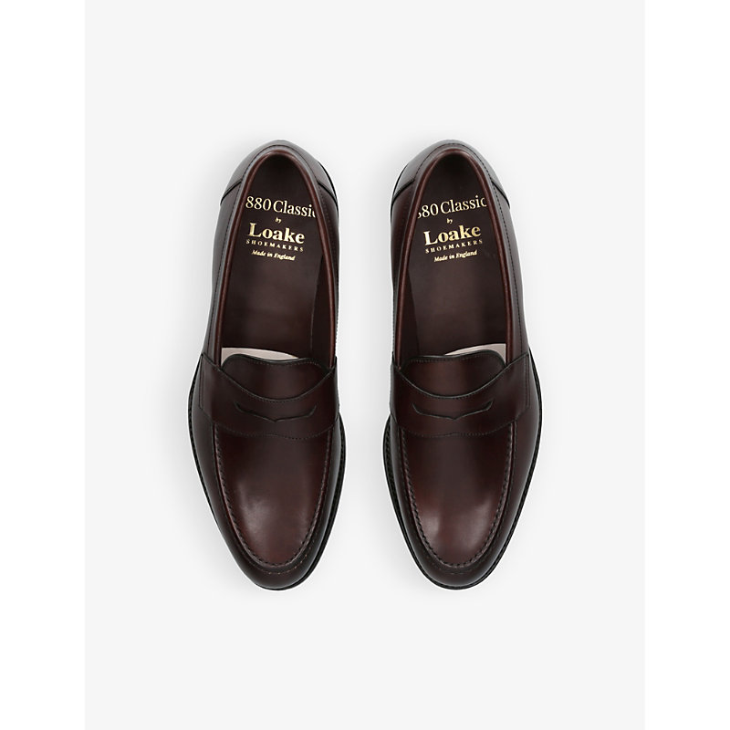 Shop Loake Mens Mid Brown Hornbeam Leather Loafers