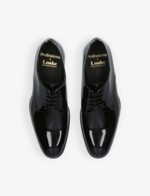 Shop Loake Mens Black Bow Leather Oxford Shoes