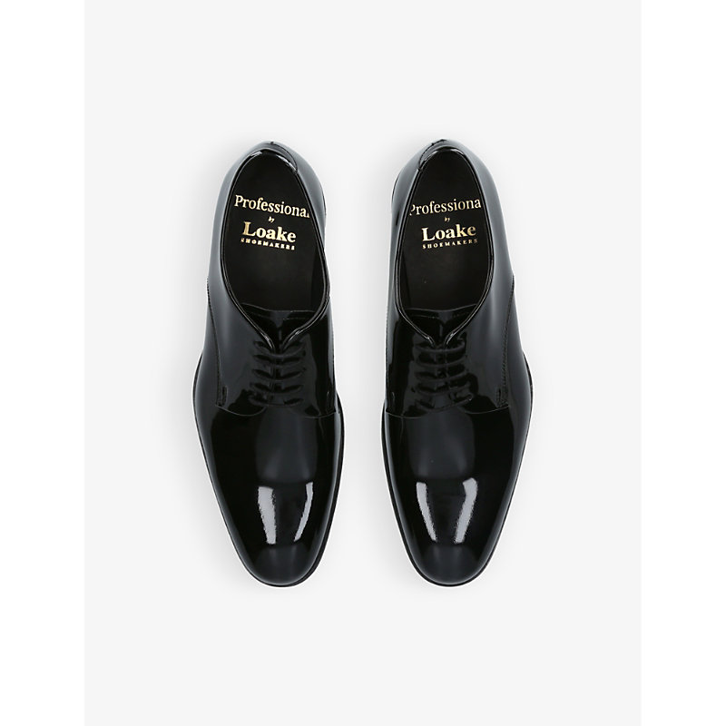 Shop Loake Men's Black Bow Leather Oxford Shoes