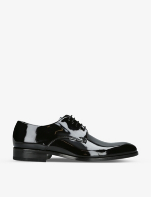 Loake Mens Black Bow Leather Oxford Shoes