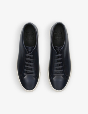Shop Loake Men's Vy Sprint Contrast-stich Leather Low-top Trainers In Navy