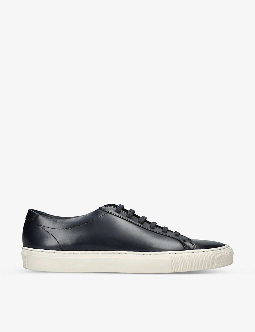 Loake Mens Navy Sprint Contrast-stich Leather Low-top Trainers