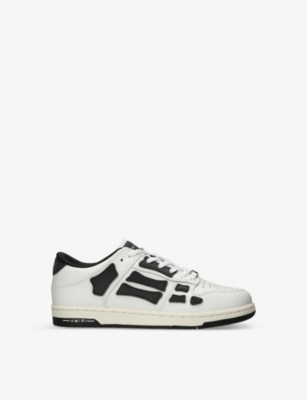Shop Amiri White/blk Kids Skel Leather Low-top Trainers 3-8 Years