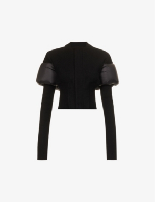 Rick Owens Bouchon Padded-panel Wool Jacket In Black