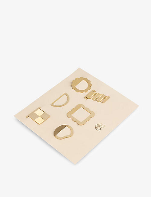 PAPIER: Curious Shapes brass paper clips pack of six