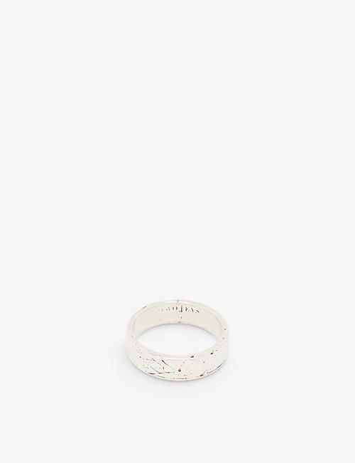 TWOJEYS: 01 engraved sterling silver-plated brass ring