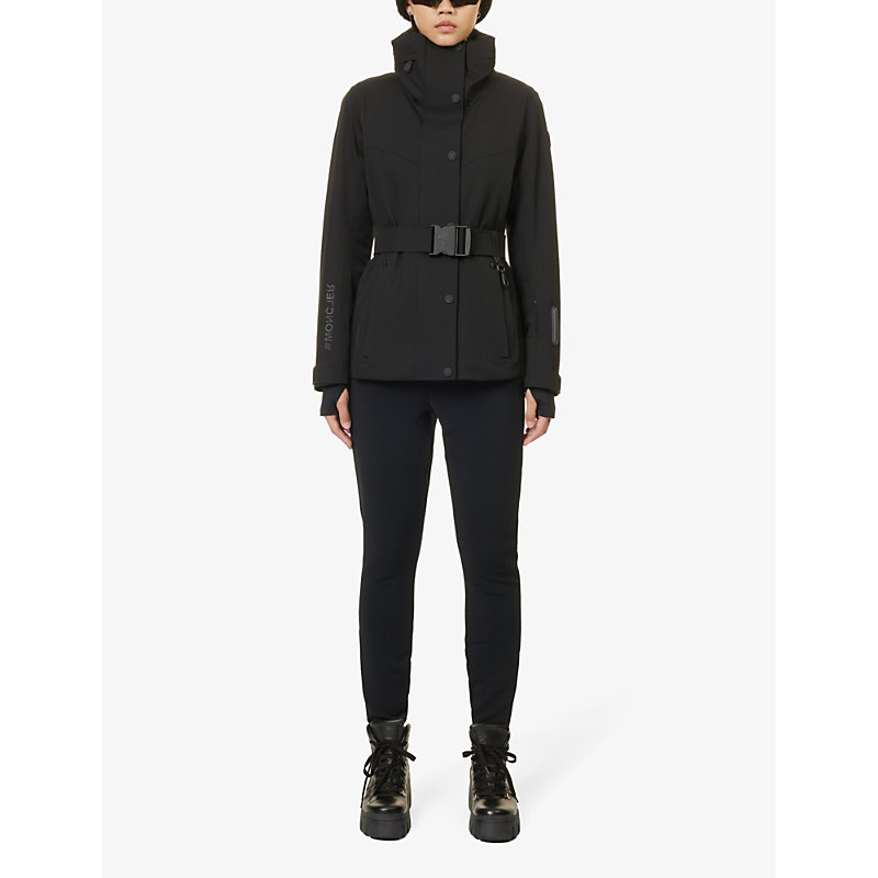 Shop Moncler Grenoble Womens Black Hainet Funnel-neck Stretch-woven Jacket