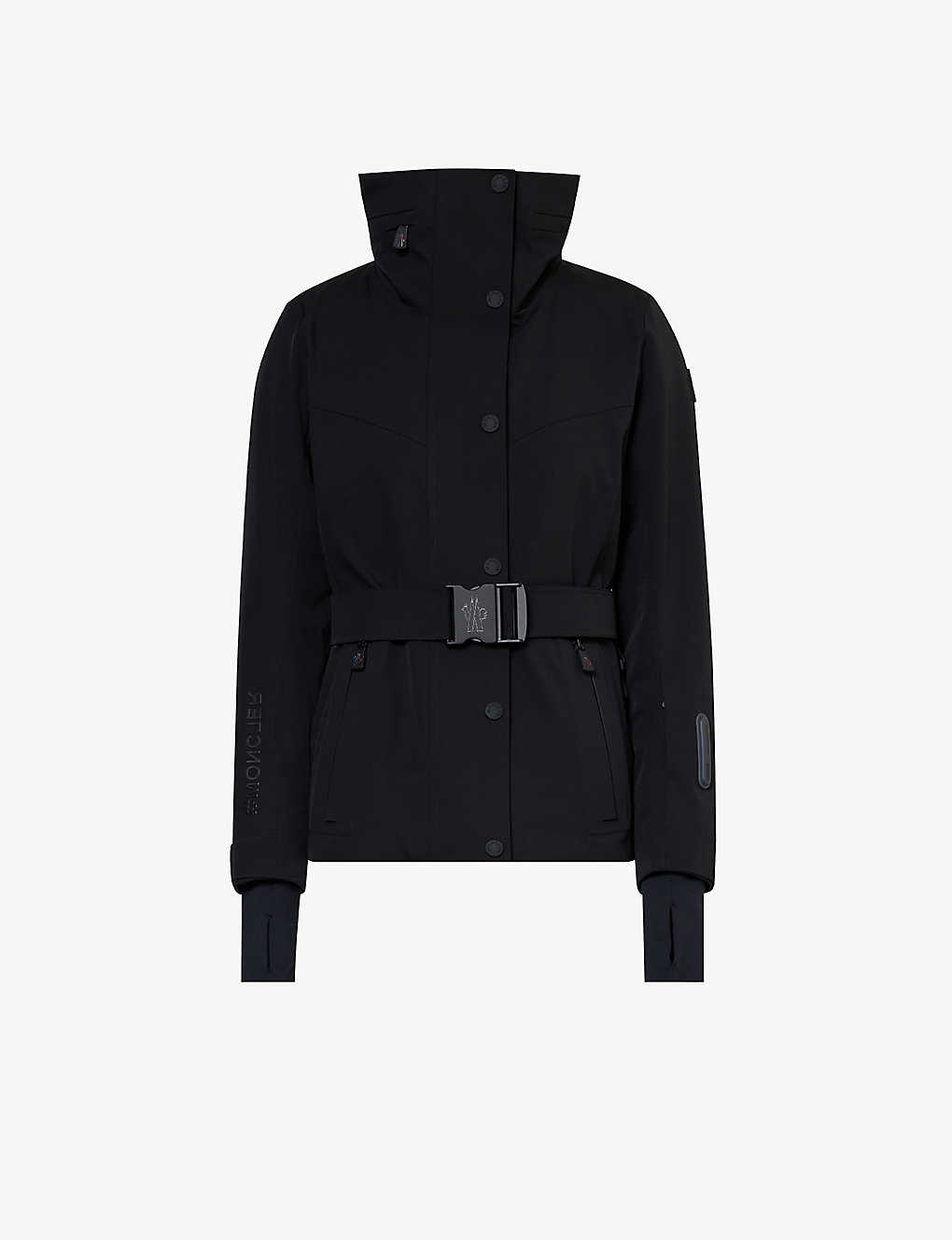 Shop Moncler Hainet Funnel-neck Stretch-woven Jacket In Black