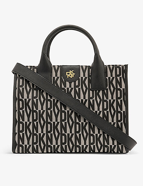 DKNY: Carol logo-print woven tote bag