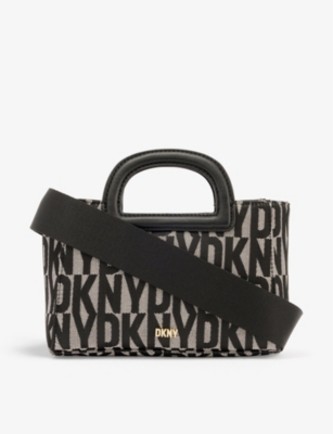 DKNY Carol Logo-print Woven Tote Bag in Black