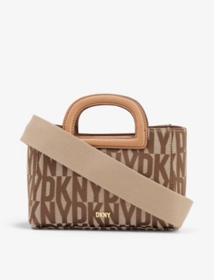 DKNY Carol Logo Print Tote Bag, Chino/Truffle