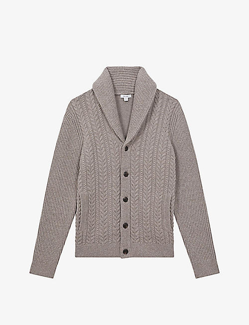 REISS: Ashbury cable-knit cardigan
