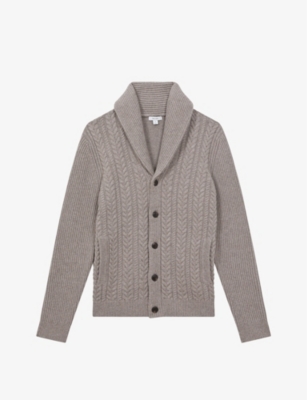 REISS ASHBURY CABLE-KNIT CARDIGAN