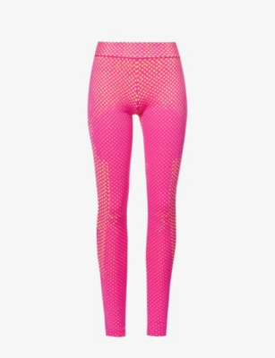 SINEAD GOREY SINEAD GOREY WOMEN'S PINK LASER-CUT HIGH-RISE STRETCH-WOVEN LEGGINGS