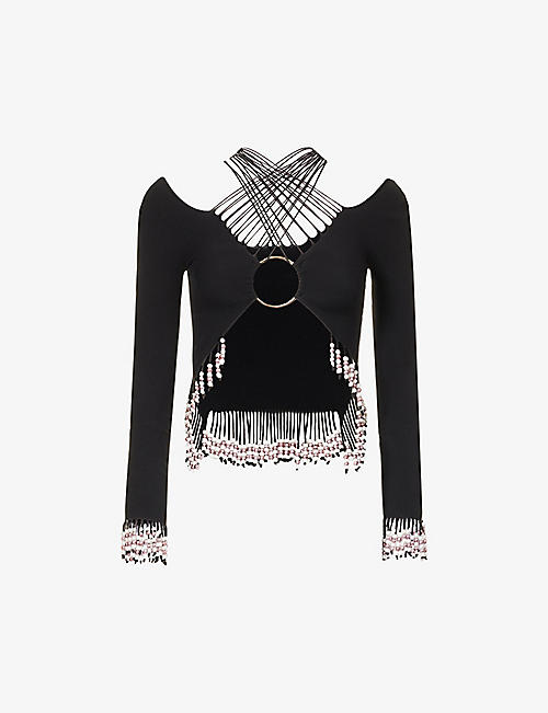 SINEAD GOREY: Seamless bead-embellished stretch-woven top