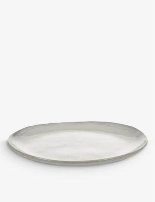 Serax White La Mère Irregular Small Stoneware Plate 18cm