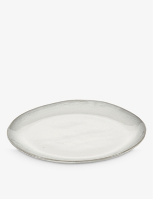 Serax White La Mère Irregular Medium Stoneware Plate 20cm In White