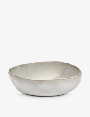 Serax White La Mère Irregular Medium Stoneware Bowl 16.5cm In White