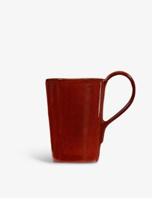 Serax Red La Mère Curved-handle Glazed Stoneware Mug 11.5cm