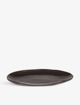 Serax Brown La Mère Oval Stoneware Plate 37.5cm X 27.5cm