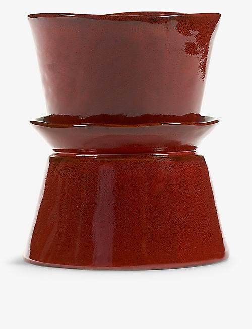 SERAX: Ebony La Mere stoneware vase 22cm