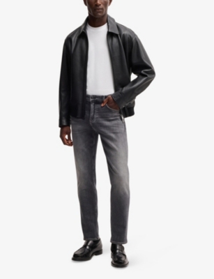 Hugo Boss Mens White Striped-trim Regular-fit Cotton-jersey T-shirt Xxl