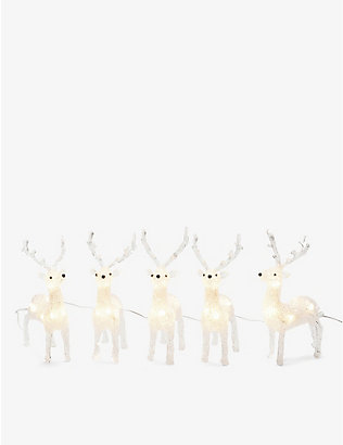 SELFRIDGES EDIT: Acrylic reindeer five-piece light display 19cm
