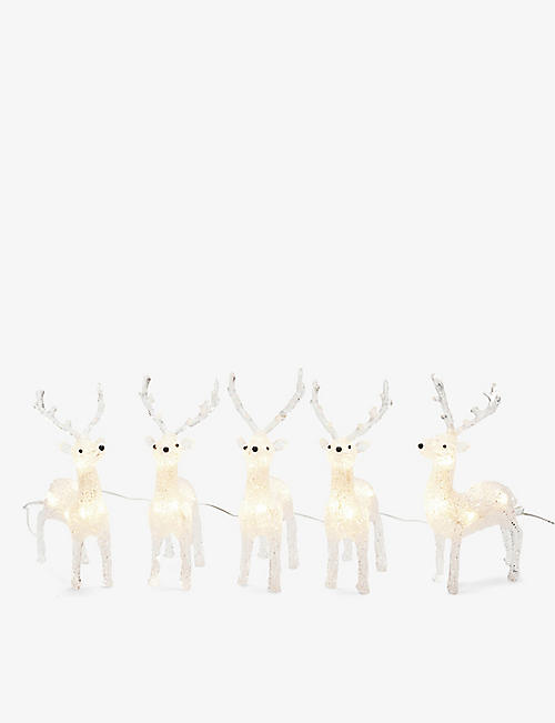 SELFRIDGES EDIT: Acrylic reindeer five-piece light display 19cm