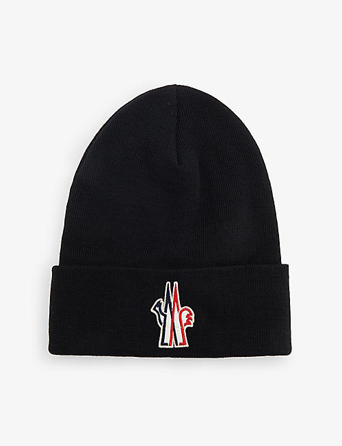 MONCLER GRENOBLE: Brand-embroidered ribbed wool knitted beanie