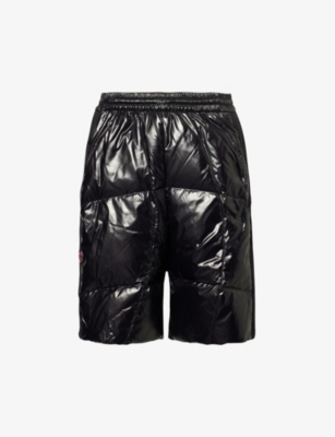 Moncler Genius Adidas Originals Straight-leg Tech Jersey-trimmed Quilted Glossed-shell Down Shorts In Black