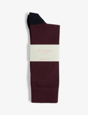 Ted Baker Hotday Vertical Stripe Organic Cotton Blend Dress Socks