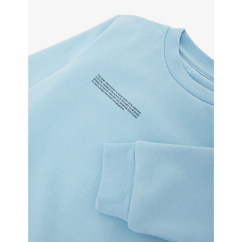 Shop Pangaia Logo-print Regular-fit Organic Cotton-jersey Sweatshirt 0-24 Months In Celestial Blue