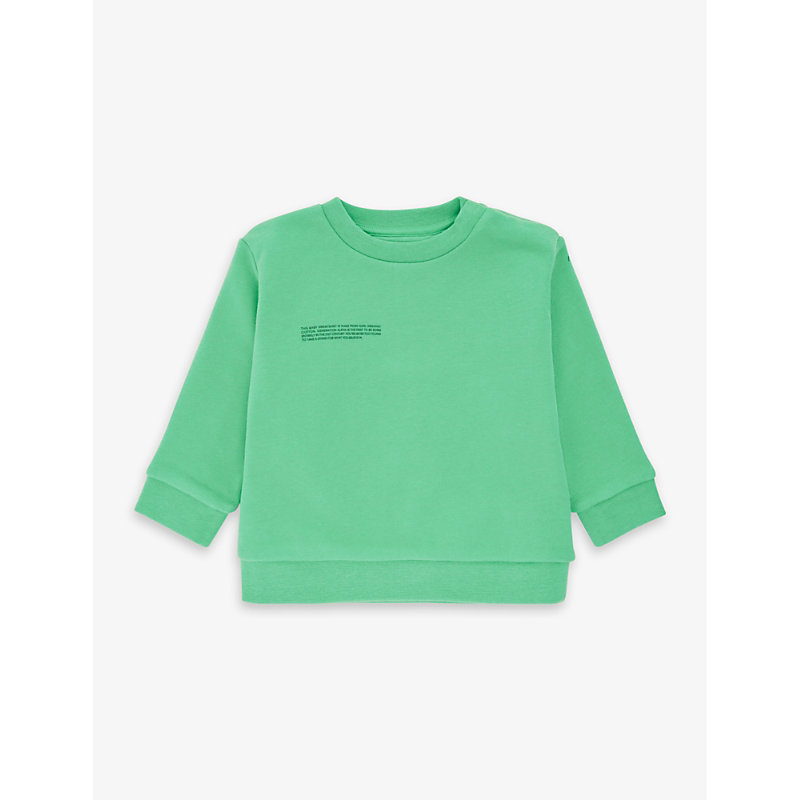 Pangaia Babies' Logo-print Regular-fit Organic Cotton-jersey Sweatshirt 0-24 Months In Jade Green