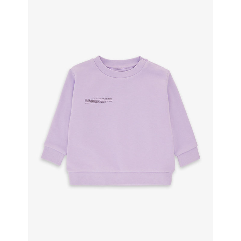 Pangaia Babies' Logo-print Regular-fit Organic Cotton-jersey Sweatshirt 0-24 Months In Orchid Purple