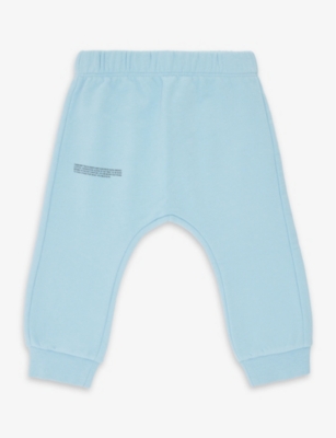 Pangaia Babies' Logo-print Regular-fit Organic Cotton-jersey Jogging Bottoms 0-24 Months In Celestial Blue