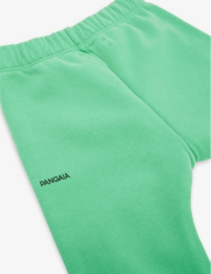 Shop Pangaia Logo-print Regular-fit Organic Cotton-jersey Jogging Bottoms 0-24 Months In Jade Green