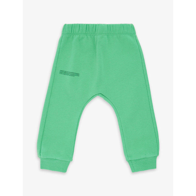 Pangaia Babies' Logo-print Regular-fit Organic Cotton-jersey Jogging Bottoms 0-24 Months In Jade Green