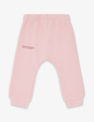 Pangaia Babies' Logo-print Regular-fit Organic Cotton-jersey Jogging Bottoms 0-24 Months In Sakura Pink