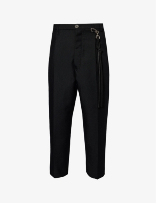 SONG FOR THE MUTE: Cord-chain slip-pocket straight-leg regular-fit wool-blend trousers