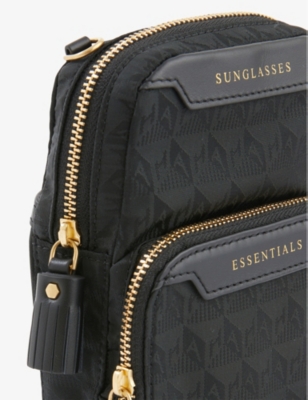 Shop Anya Hindmarch Essentials Double-pocket Recycled-nylon Crossbody Bag In Black